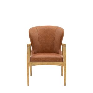 Gallery Direct Tariva Armchair Ant Brown Leather | Shackletons