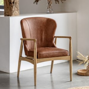 Gallery Direct Tariva Armchair Ant Brown Leather | Shackletons