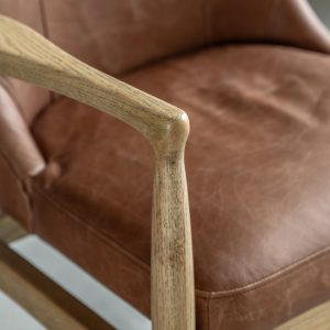 Gallery Direct Tariva Armchair Ant Brown Leather | Shackletons