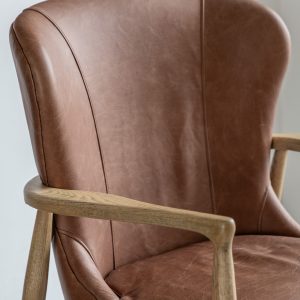 Gallery Direct Tariva Armchair Ant Brown Leather | Shackletons