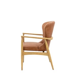 Gallery Direct Tariva Armchair Ant Brown Leather | Shackletons