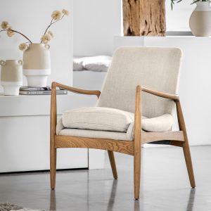 Gallery Direct Carrera Armchair Natural Linen | Shackletons