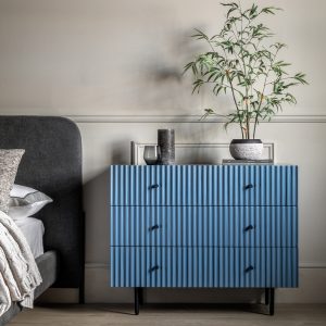 Gallery Direct Buckhurst 3 Drawer Chest Blue | Shackletons