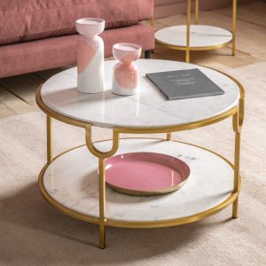 Gallery Direct Weston Coffee Table White Marble | Shackletons