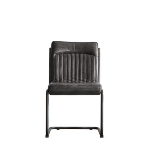 Gallery Direct Capri Leather Chair Antique Ebony | Shackletons