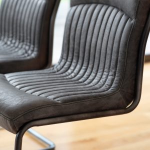 Gallery Direct Capri Leather Chair Antique Ebony | Shackletons