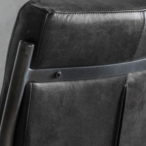 Gallery Direct Capri Leather Chair Antique Ebony | Shackletons