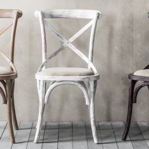 Gallery Direct Cafe Chair White Linen Set of 2 | Shackletons