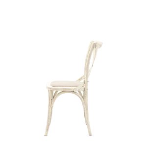 Gallery Direct Cafe Chair White Linen Set of 2 | Shackletons