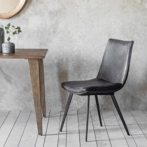 Gallery Direct Hinks Chair Grey Set of 2 | Shackletons