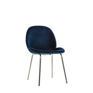 Gallery Direct Flanagan Chair Petrol Blue Velvet Set of 2 | Shackletons