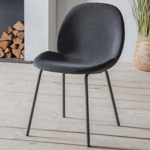 Gallery Direct Flanagan Chair Grey Velvet Set of 2 | Shackletons