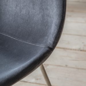 Gallery Direct Flanagan Chair Grey Velvet Set of 2 | Shackletons