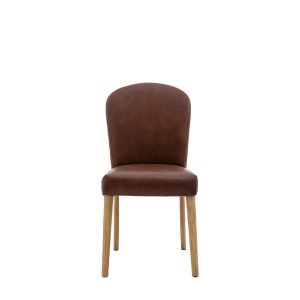 Gallery Direct Hinton Dining Chair Brn Leath Set of 2 | Shackletons