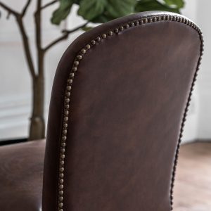 Gallery Direct Hinton Dining Chair Brn Leath Set of 2 | Shackletons