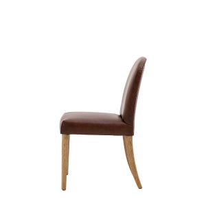 Gallery Direct Hinton Dining Chair Brn Leath Set of 2 | Shackletons