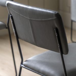 Gallery Direct Chalkwell Dining Chair Slate Faux Leather Set of 2 | Shackletons