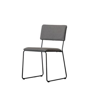 Gallery Direct Chalkwell Dining Chair Slate Faux Leather Set of 2 | Shackletons