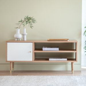 Gallery Direct Newbury Media Unit Oak White | Shackletons