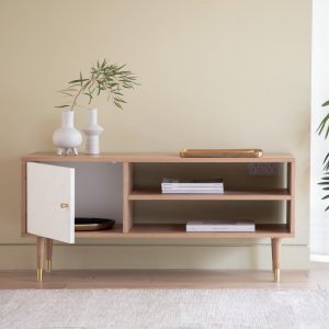 Gallery Direct Newbury Media Unit Oak White | Shackletons