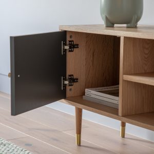 Gallery Direct Newbury Media Unit Oak Grey | Shackletons