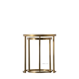 Gallery Direct Rowe Nest of Two Tables Gold | Shackletons