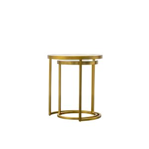 Gallery Direct Rowe Nest of Two Tables Gold | Shackletons