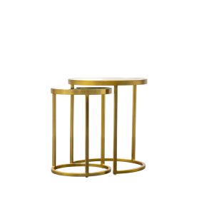 Gallery Direct Rowe Nest of Two Tables Gold | Shackletons