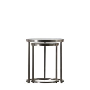 Gallery Direct Rowe Nest of Two Tables Silver | Shackletons