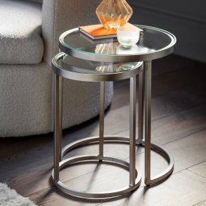 Gallery Direct Rowe Nest of Two Tables Silver | Shackletons