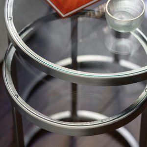 Gallery Direct Rowe Nest of Two Tables Silver | Shackletons