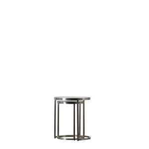 Gallery Direct Rowe Nest of Two Tables Silver | Shackletons