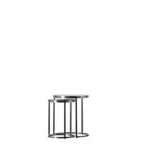 Gallery Direct Rowe Nest of Two Tables Silver | Shackletons