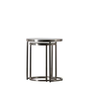 Gallery Direct Rowe Nest of Two Tables Silver | Shackletons