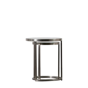 Gallery Direct Rowe Nest of Two Tables Silver | Shackletons