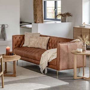 Gallery Direct Dalton Sofa Antique Brown Leather | Shackletons