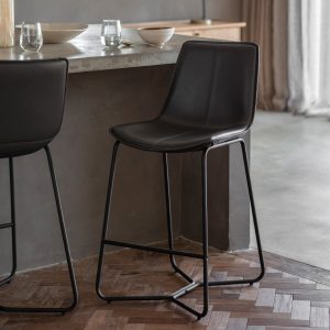 Gallery Direct Hawking Stool Charcoal Set of 2 | Shackletons