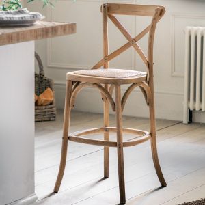 Gallery Direct Cafe Stool NaturalRattan Set of 2 | Shackletons