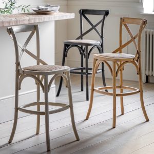 Gallery Direct Cafe Stool NaturalRattan Set of 2 | Shackletons