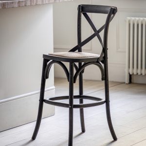 Gallery Direct Cafe Stool BlackRattan Set of 2 | Shackletons