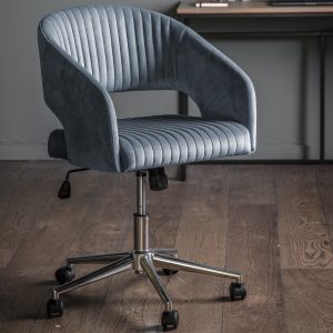 Gallery Direct Murray Swivel Chair Grey Velvet | Shackletons