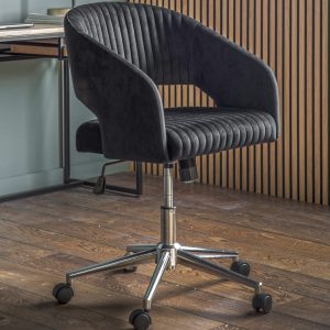 Gallery Direct Murray Swivel Chair Black Velvet | Shackletons