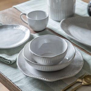 Gallery Direct Organic Ridged Dinner Plate Pack of 4 | Shackletons