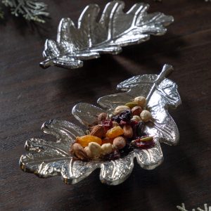 Gallery Direct Oak Leaf Dish Set of 2 Nickel | Shackletons