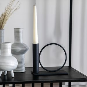 Gallery Direct Yara Candlestick Metal Black | Shackletons