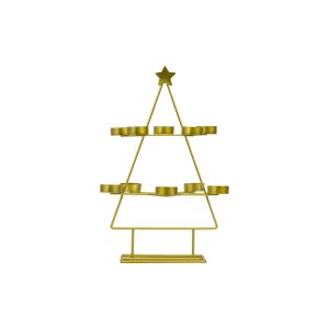 Gallery Direct Xmas Tree Tealight Holder Gold | Shackletons