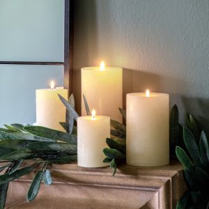 Gallery Direct Pillar Candle Rustic Ivory | Shackletons