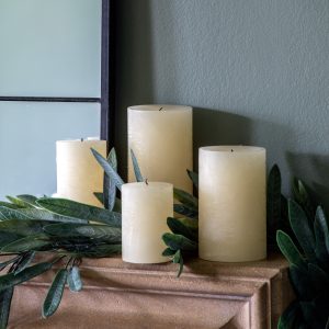 Gallery Direct Pillar Candle Rustic Ivory | Shackletons