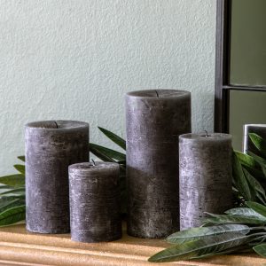 Gallery Direct Pillar Candle Rustic Slate Pack of 2 | Shackletons