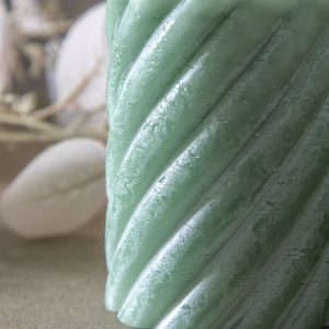 Gallery Direct Vanilla Pillar Candle Twist Sage Pack of 2 | Shackletons